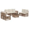 vidaXL Conjunto de sof&aacute;s de jard&iacute;n 8 uds. Beige y blanco crema