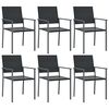 vidaXL Sillas de jard&iacute;n 6 uds rat&aacute;n sint&eacute;tico negro 54x62,5x89 cm