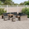 vidaXL Conjunto de sof&aacute;s de jard&iacute;n 17 pcs Gris rat&aacute;n sint&eacute;tico
