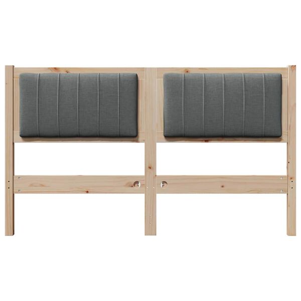 vidaXL Cabecero tapizado Marr&oacute;n 135 cm Madera de pino macizo