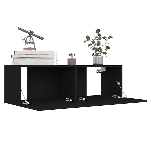 vidaXL Set de muebles de sal&oacute;n TV 8 piezas madera ingenier&iacute;a negro