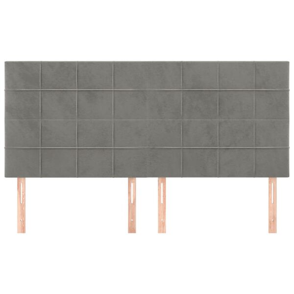 vidaXL Cabecero gris claro 200x5x118/128 cm terciopelo