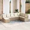 vidaXL Conjunto de sof&aacute; de jard&iacute;n 8 pcs Beige rat&aacute;n sint&eacute;tico