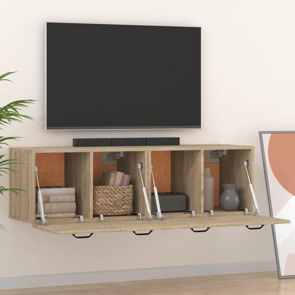 vidaXL Armarios de pared 2 uds contrachapada roble Sonoma 80x35x36,5cm