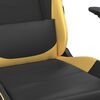 vidaXL Silla gaming con reposapi&eacute;s cuero sint&eacute;tico negro dorado
