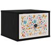 vidaXL Mesita de noche de pared MAINZ Roble Negro 36 x 33 x 25 cm