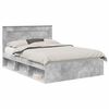 vidaXL Estructura de cama con caj&oacute;n Liso Gris concreto 150 x 200 cm
