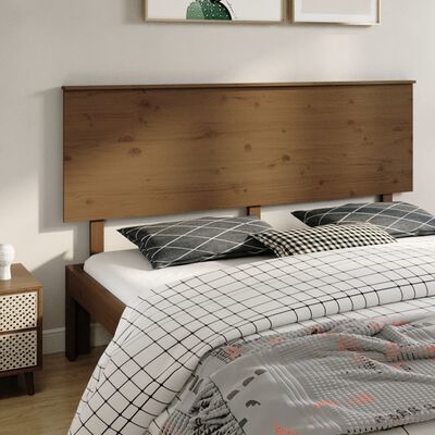 vidaXL Cabecero de cama madera maciza de pino marrón miel 184x6x82,5cm