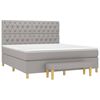 vidaXL Cama box spring con colch&oacute;n tela gris claro 160x200 cm