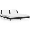 vidaXL Cama con colch&oacute;n Zadar cuero sint&eacute;tico negro y blanco 200x200 cm