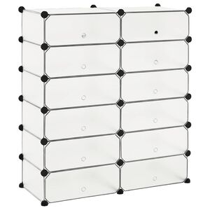 vidaXL Zapatero apilable con 12 compartimentos blanco