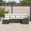 vidaXL Conjunto de sof&aacute; de jard&iacute;n 6 pcs Negro 55 x 62 x 69 cm