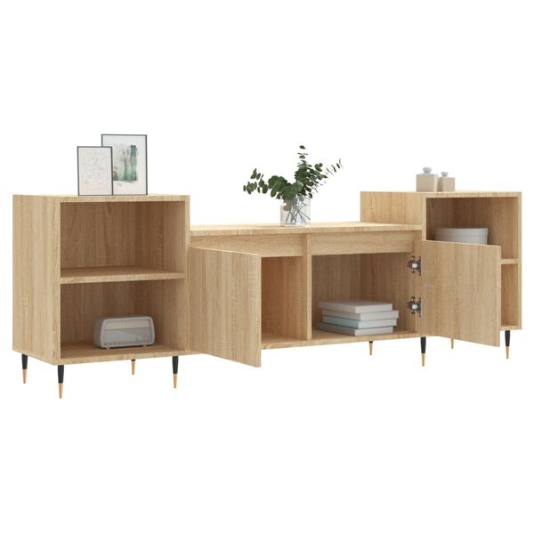 vidaXL Mueble para TV madera contrachapada roble Sonoma 160x35x55 cm