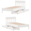 vidaXL Estructura de cama sin colch&oacute;n madera maciza blanca 90x190 cm