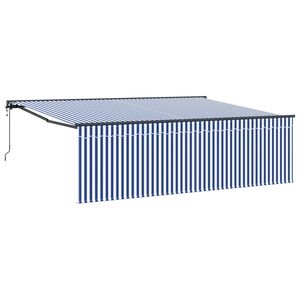 vidaXL Toldo Retr&aacute;ctil Azul y 400 x 300 cm Poli&eacute;ster y Aluminio