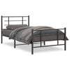 vidaXL Estructura cama sin colch&oacute;n con estribo metal negro 107x203 cm
