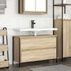 vidaXL Mueble de baño con lavabo y cajones roble Sonoma 90x34,5x60 cm