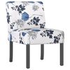 vidaXL Silla tapizada de tela con estampado de flores azul