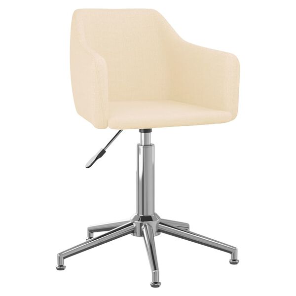 vidaXL Sillas de comedor giratorias 4 unidades tela crema