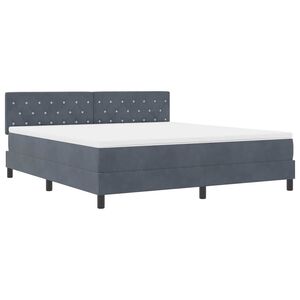 vidaXL Cama Box Spring LED con LED Gris oscuro 180 x 200 cm Terciopelo