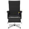 vidaXL Sill&oacute;n reclinable masaje con reposapi&eacute;s cuero sint&eacute;tico negro