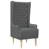 vidaXL Silla de respaldo alto con capiton&eacute; con botones Gris oscuro