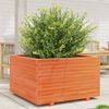vidaXL Jardinera madera maciza de pino marr&oacute;n cera 80x80x49,5 cm