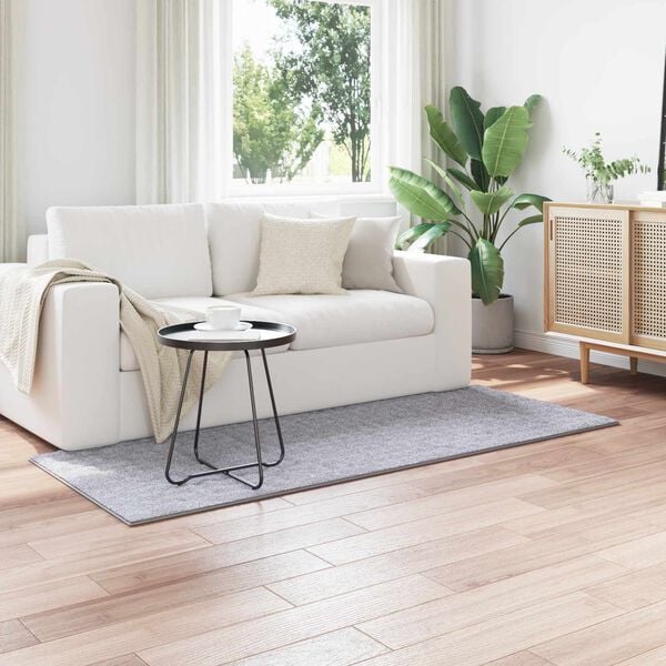 vidaXL Alfombras de &aacute;rea Rectangular HUARTE Gris 200 x 80 cm Poli&eacute;ster