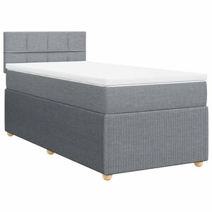 vidaXL Cama box spring con colch&oacute;n tela gris claro 80x200 cm