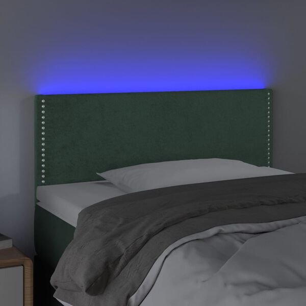 vidaXL Cabecero con LED de terciopelo verde oscuro 80x5x78/88 cm