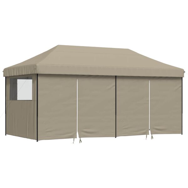 vidaXL Carpa de Fiesta Taup&eacute; 292 x 580 x 315 cm Tela Oxford