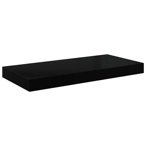 vidaXL Estante flotante de pared negro brillante MDF 50x23x3,8 cm