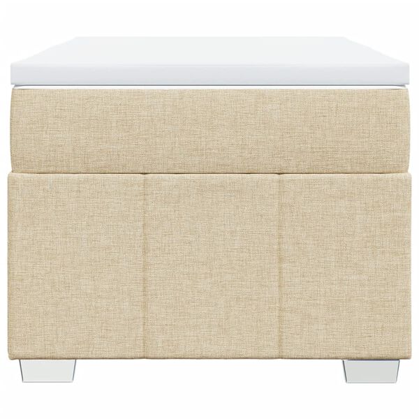 vidaXL Cama box spring con colch&oacute;n tela color crema 90x200 cm