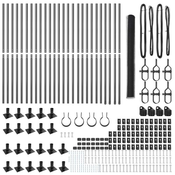 vidaXL Poste de Valla Gris 50 x 1,4 m (malla de 25 mm) Acero y PVC