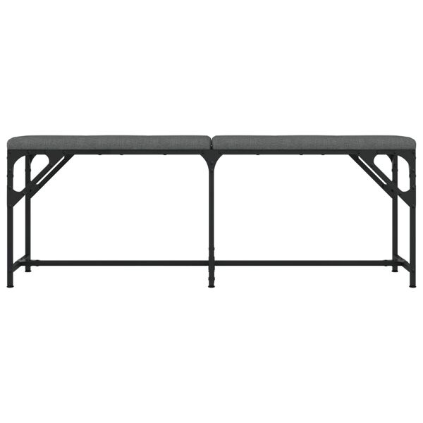 vidaXL Banco de comedor acero y tela gris oscuro 124x32x45 cm