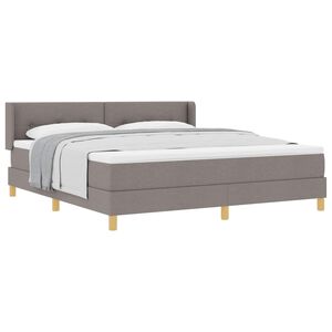 vidaXL Cama con Somier con colch&oacute;n Taup&eacute; 180 x 200 cm tela