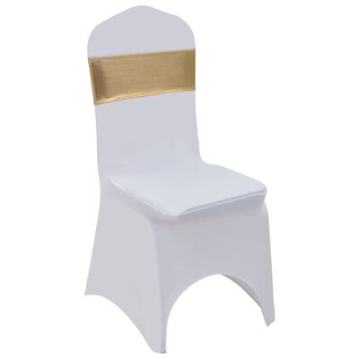vidaXL Lazo de silla elástico 25 uds con broche de diamante dorado