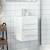 vidaXL Mueble de ba&ntilde;o con lavabo integrado blanco brillo