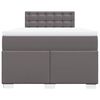 vidaXL Cama box spring con colchón cuero sintético gris 120x190 cm