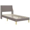 vidaXL Estructura de cama con cabecera Taup&eacute; 90 x 190 cm tela