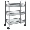 vidaXL Carrito de cocina 3 niveles hierro gris 46x26x64 cm