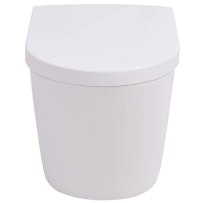 vidaXL Inodoro de pared con cisterna oculta cerámica blanco