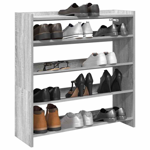 vidaXL Mueble zapatero madera contrachapada gris sonoma 80x25x81 cm