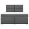 vidaXL Cama box spring con colch&oacute;n tela gris oscuro 180x200 cm