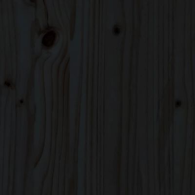 vidaXL Tumbona de madera maciza de pino negra 199,5x60x74 cm