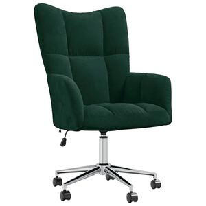 vidaXL Silla de relajaci&oacute;n de terciopelo verde oscuro