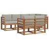 vidaXL Conjunto de sof&aacute;s de exterior 7 uds. Gris Natural y Claro