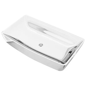 vidaXL Lavabo 71x38x13,5 cm cer&aacute;mica plateado