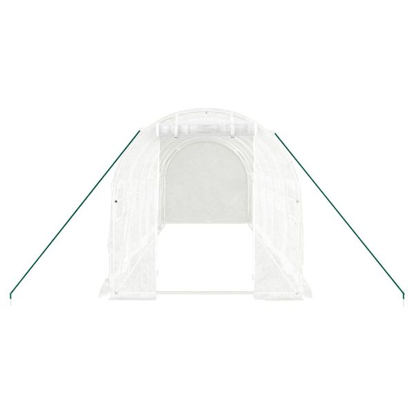 vidaXL Invernadero con estructura de acero blanco 12 m&sup2; 6x2x2 m