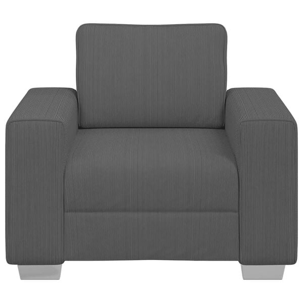 vidaXL Sill&oacute;n de tela de pana gris oscuro 100x77x82 cm